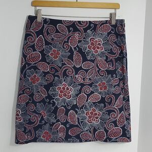 Talbots Floral Knee Length Pencil Skirt Size 6 NWOT